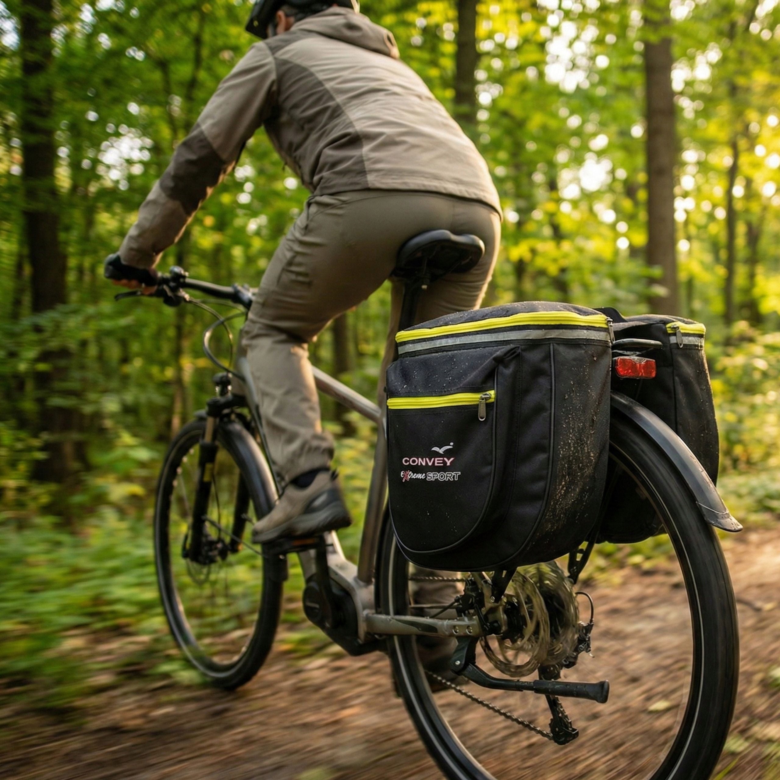 Luggage bag bicycle pouch two compartments Codura Polish Product Convey Model Sakwa na bagażnik
