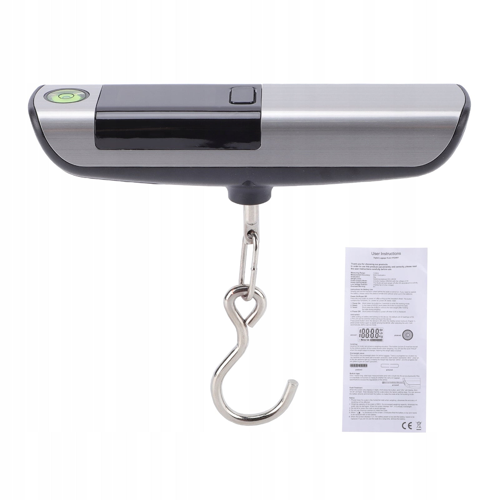 Luggage scale, portable digital hanging scale 110 lbs/50 kg with mia