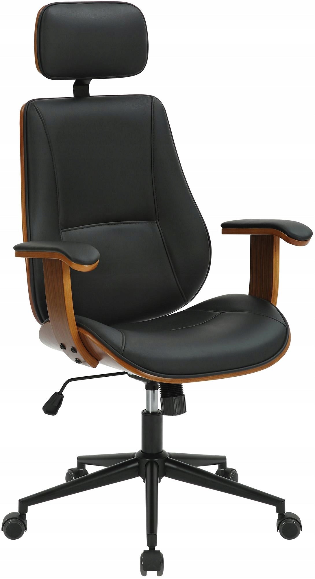 Lugo office chair eco leather, walnut/black