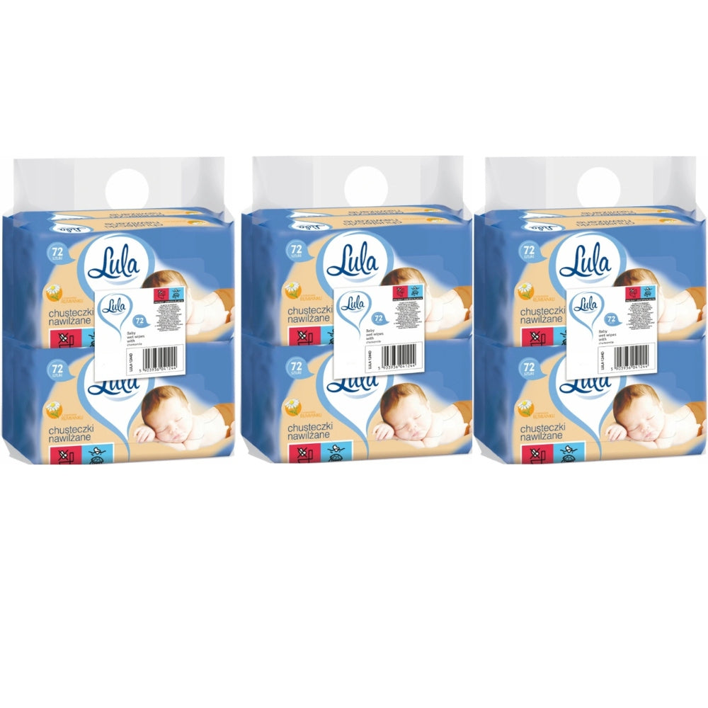Lula Baby Moisturized Wipes Chamomile Set of 12x72 pcs 864 pieces
