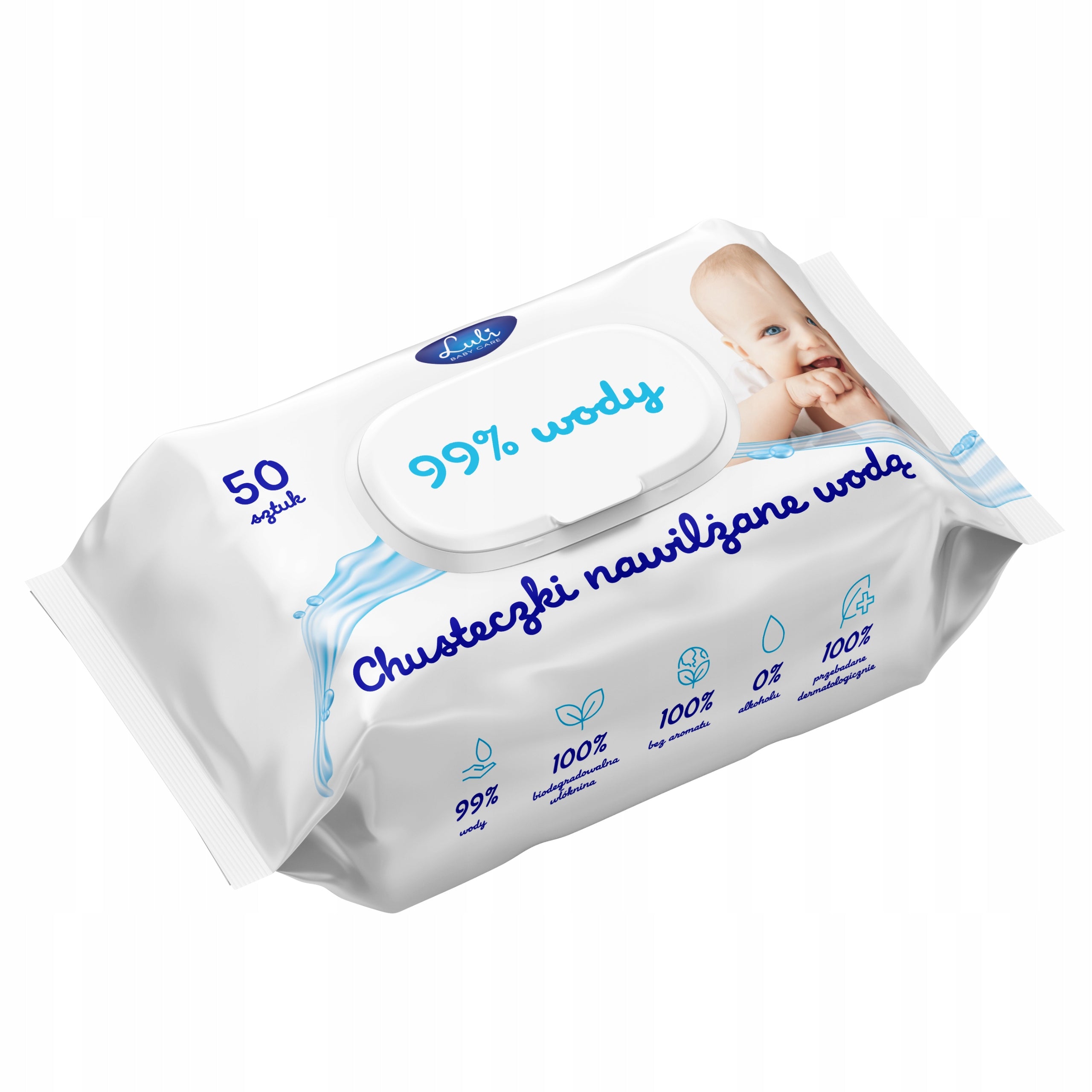 Luli Baby Moisturized Wipes 99% Water 50 Pcs UNSCENTED
