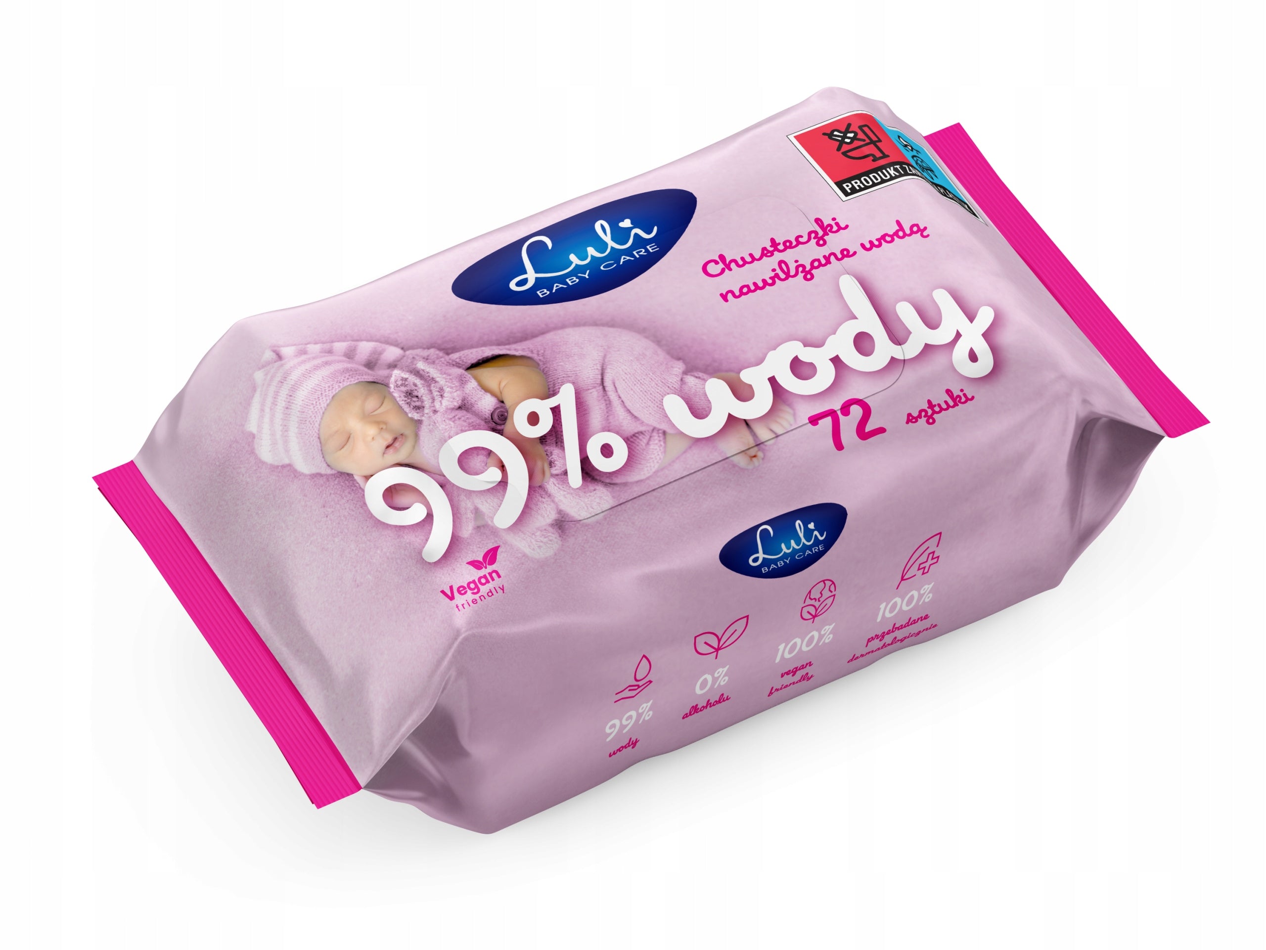 Luli Baby Moisturized Wipes 99% Water 72 Pcs UNSCENTED