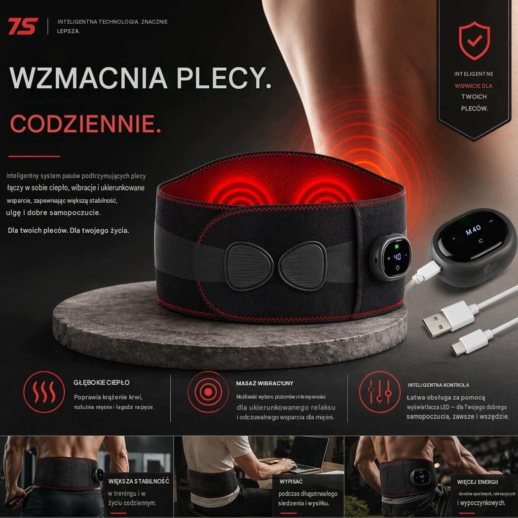 Lumbar massage belt with heating and vibration USB 5V D108