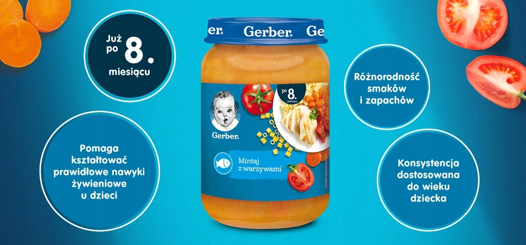 Lunch Gerber Mintaj with vegetables after 8 months 190g Brand Gerber
