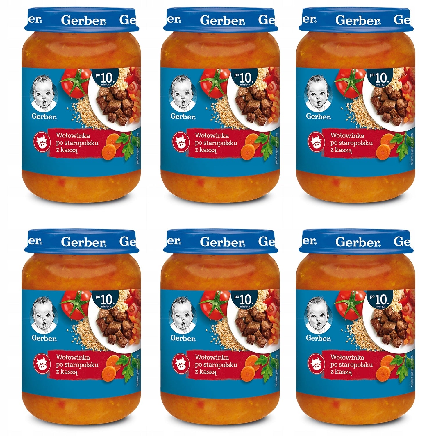 Lunch Gerber Wołowinka in Old Polish with groats after 10 months 190 g x 6
