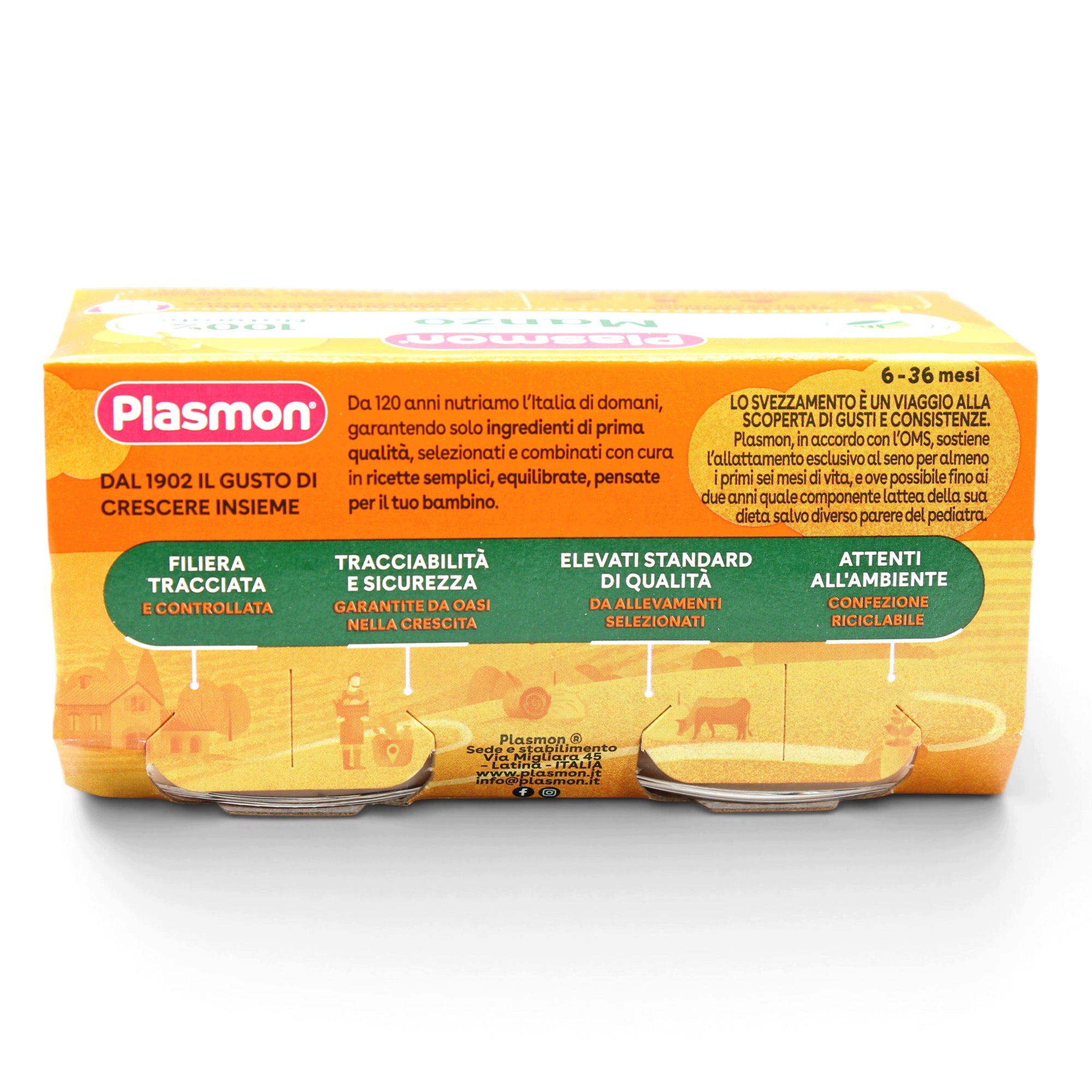 Lunch dish for children 6m beef with cereal Plasmon 80gx2 Brand Plasmon