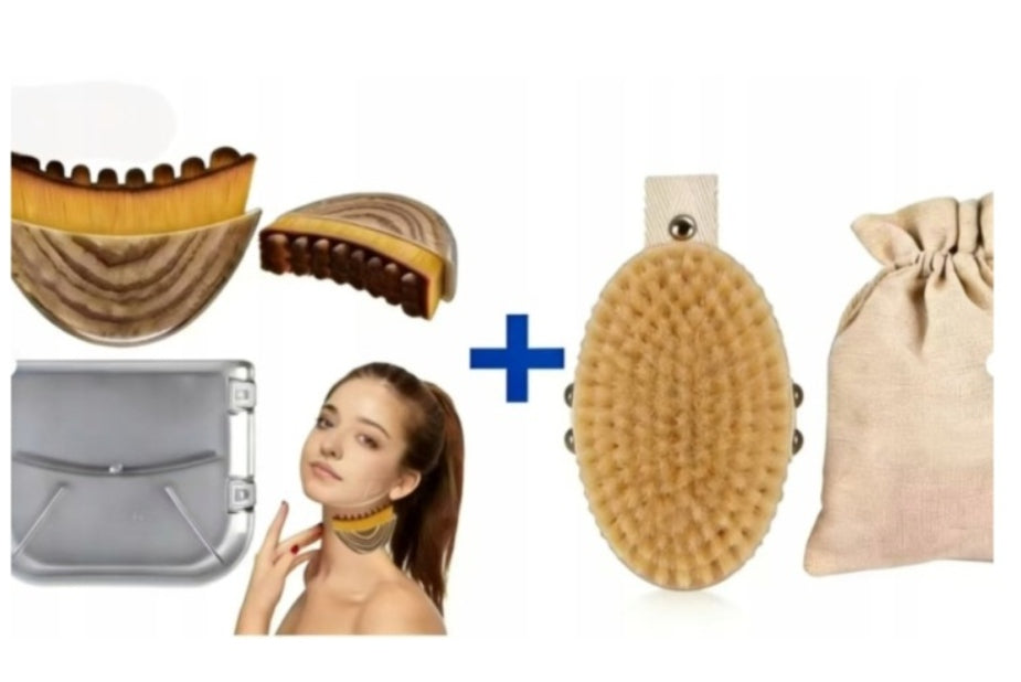 Lymphatic Massager for Face + Dry Body Massage Brush