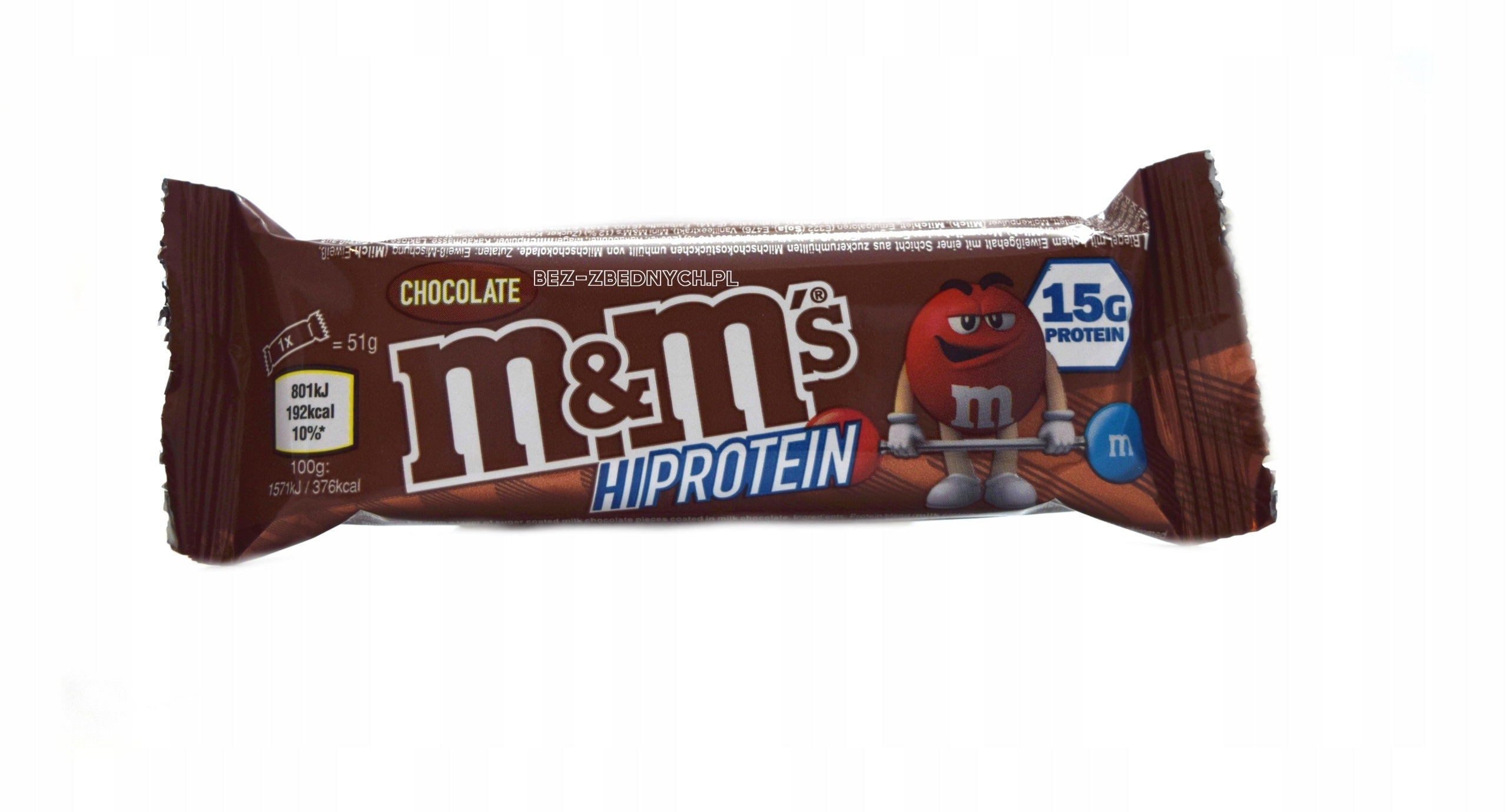 M&M's HiProtein Chocolate Bar 51g PROTEIN BAR PROTEIN Expiration date at least 1 month from the date of purchase
