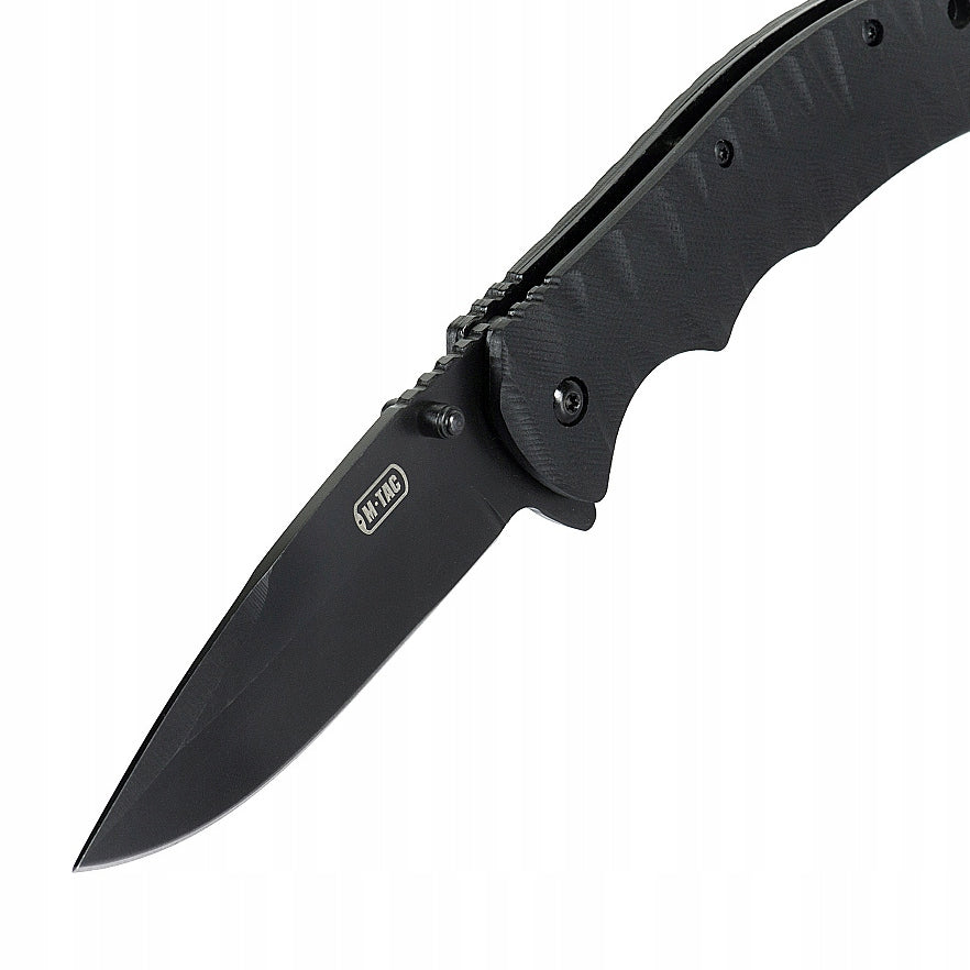 M-Tac 4 Folding Knife Military Tactical Clip-Point Black EDC Brand M-Tac