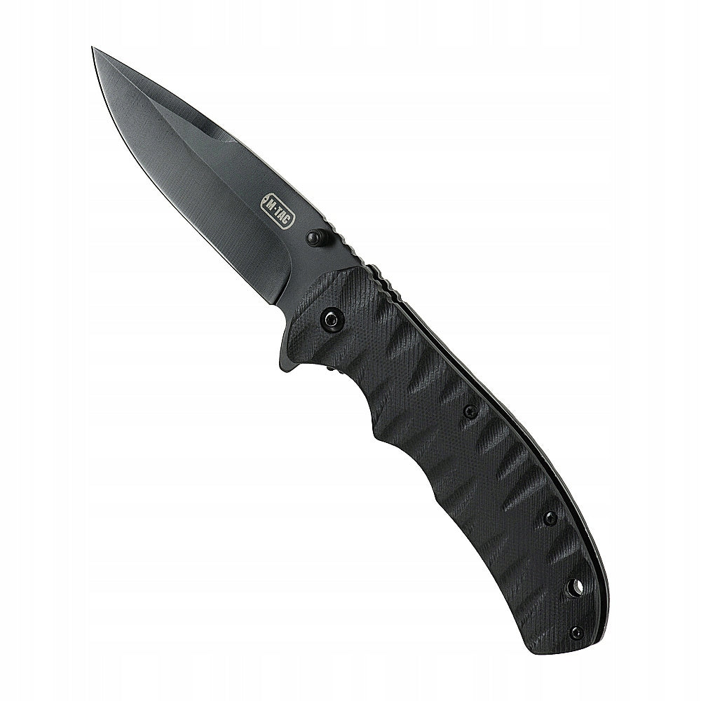 M-Tac 4 Folding Knife Military Tactical Clip-Point Black EDC