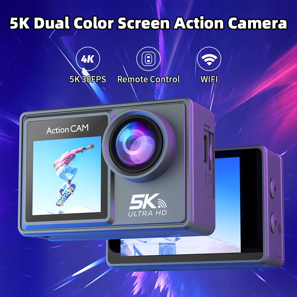M40TR Dual-Screen Touchscreen Action Camera with 64GB Memory,5K/30FPS,50MP Packaging status original