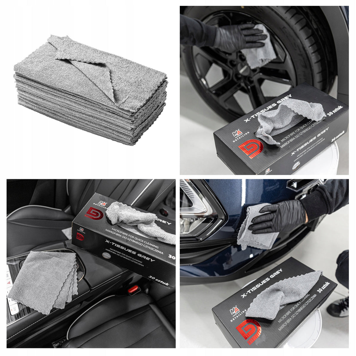 MA PROFESSIONAL DETAILING X-TISSUES GREY MICROFIBER CLOTH SET 30PCS Manufacturer code 20-D26