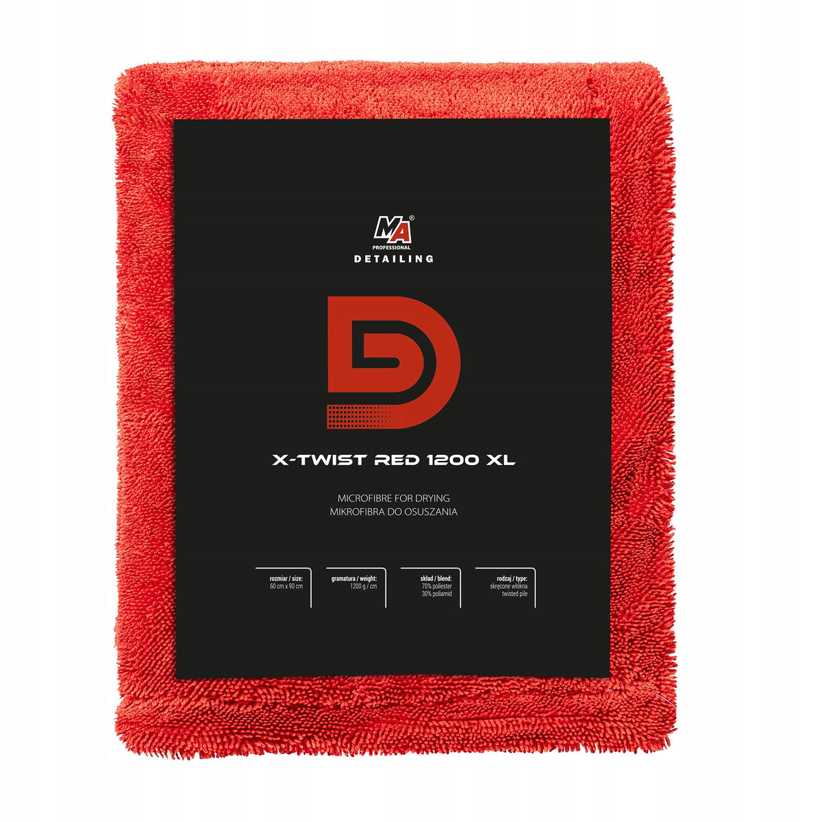 MA Professional Detailing X-TWIST RED 1200GSM KING XL towel for drying