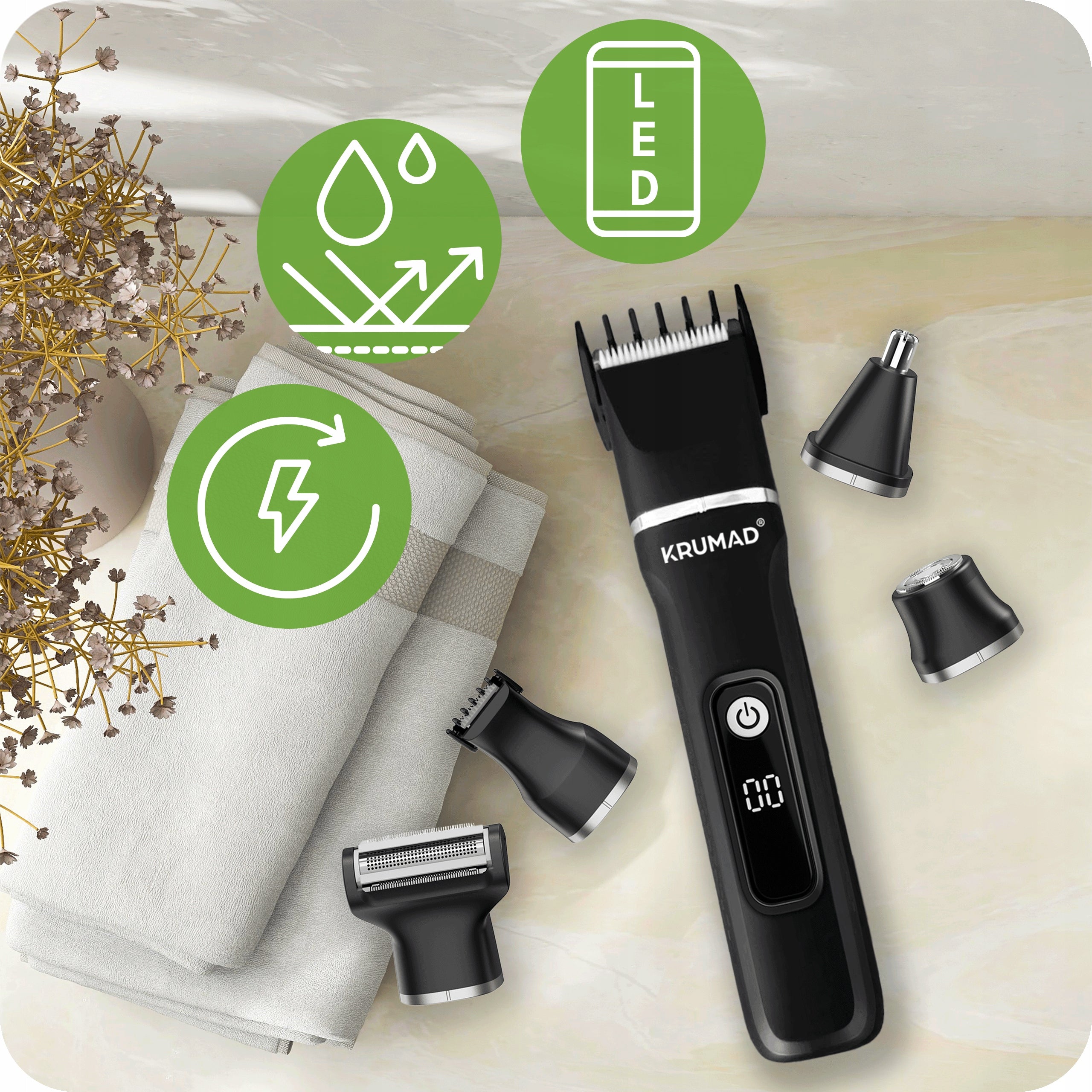 MACHINE TRIMMER HAIR SHAVER BEARD NOSE FACIAL HAIR SET 5in1 Packaging status original