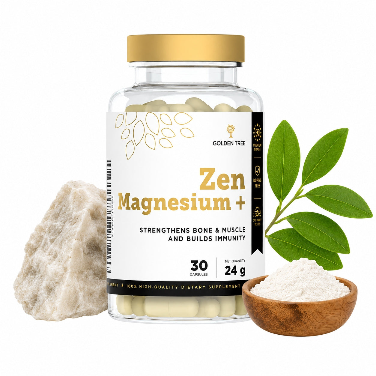 MAGNESIUM 100% natural HIGH DOSE gluten-free lactose WELL ABSORBED