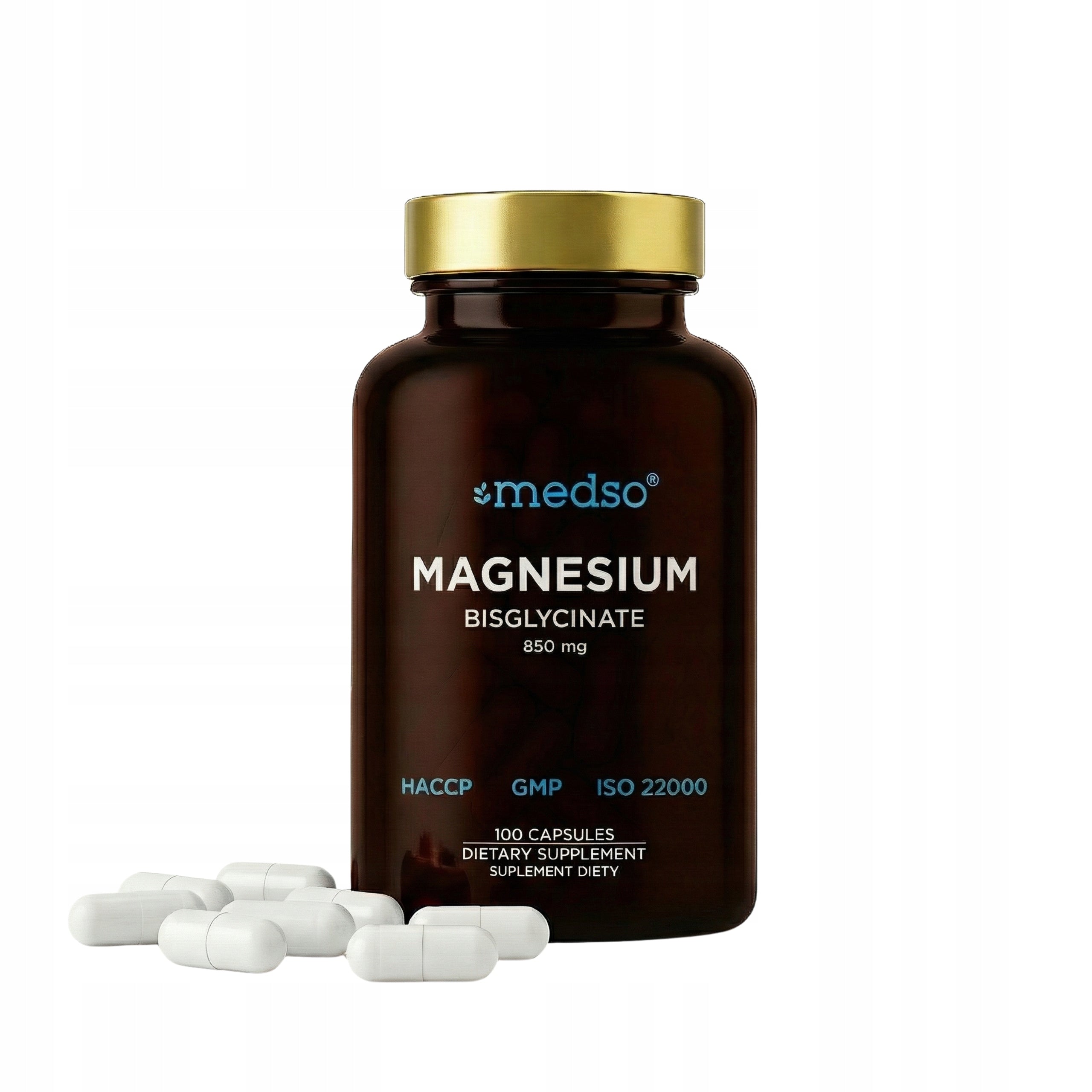MAGNESIUM CHELATED DIGLYCINATE 850mg MUSCLE SPASMS NERVOUS SYSTEM 100CAPS. Packaging status original