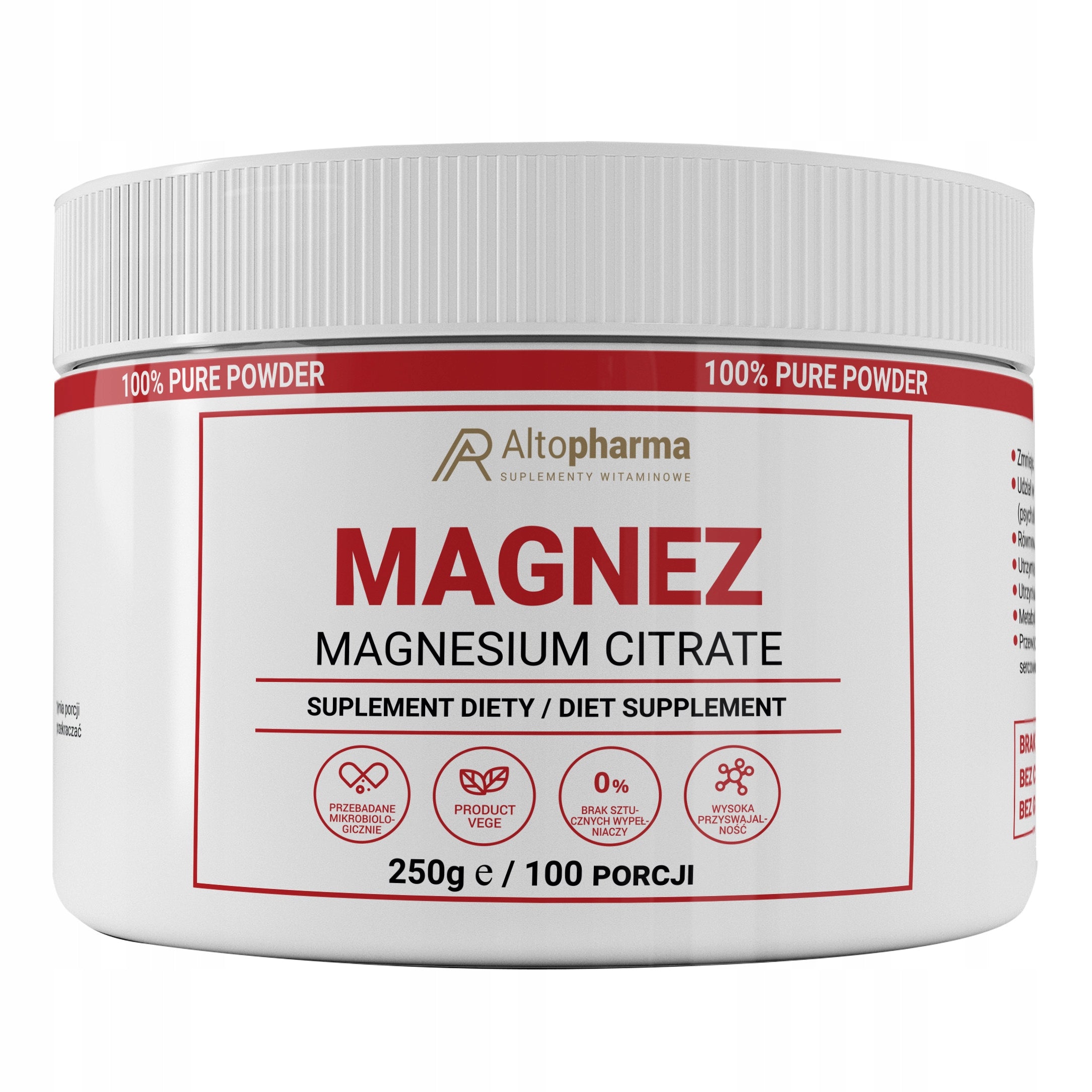MAGNESIUM CITRATE 100% MAGNESIUM POWDER Muscle Fatigue Contractions VEGE 250g