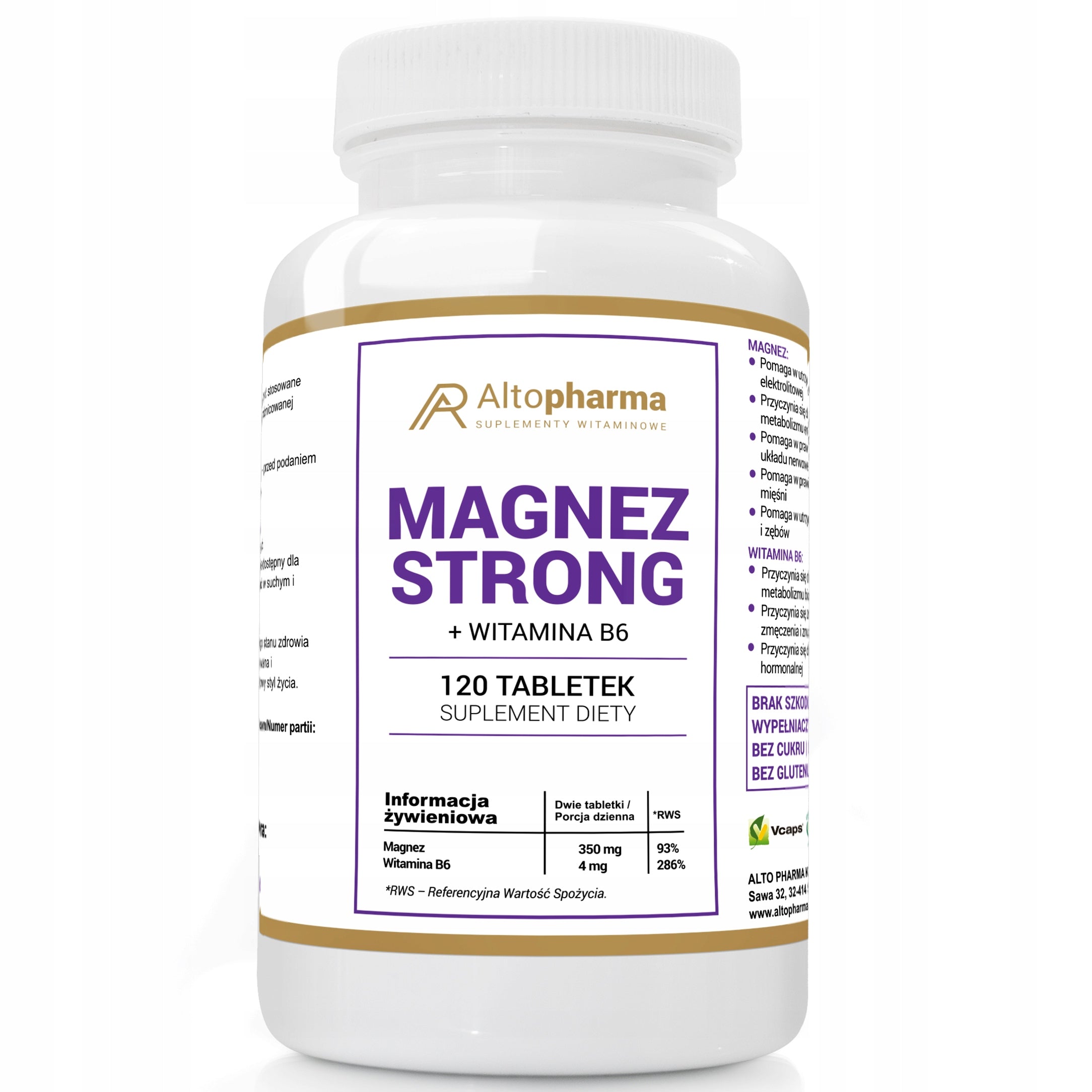 MAGNESIUM STRONG + Wit B6 Muscles Bone Fatigue Nervous System 120 tab