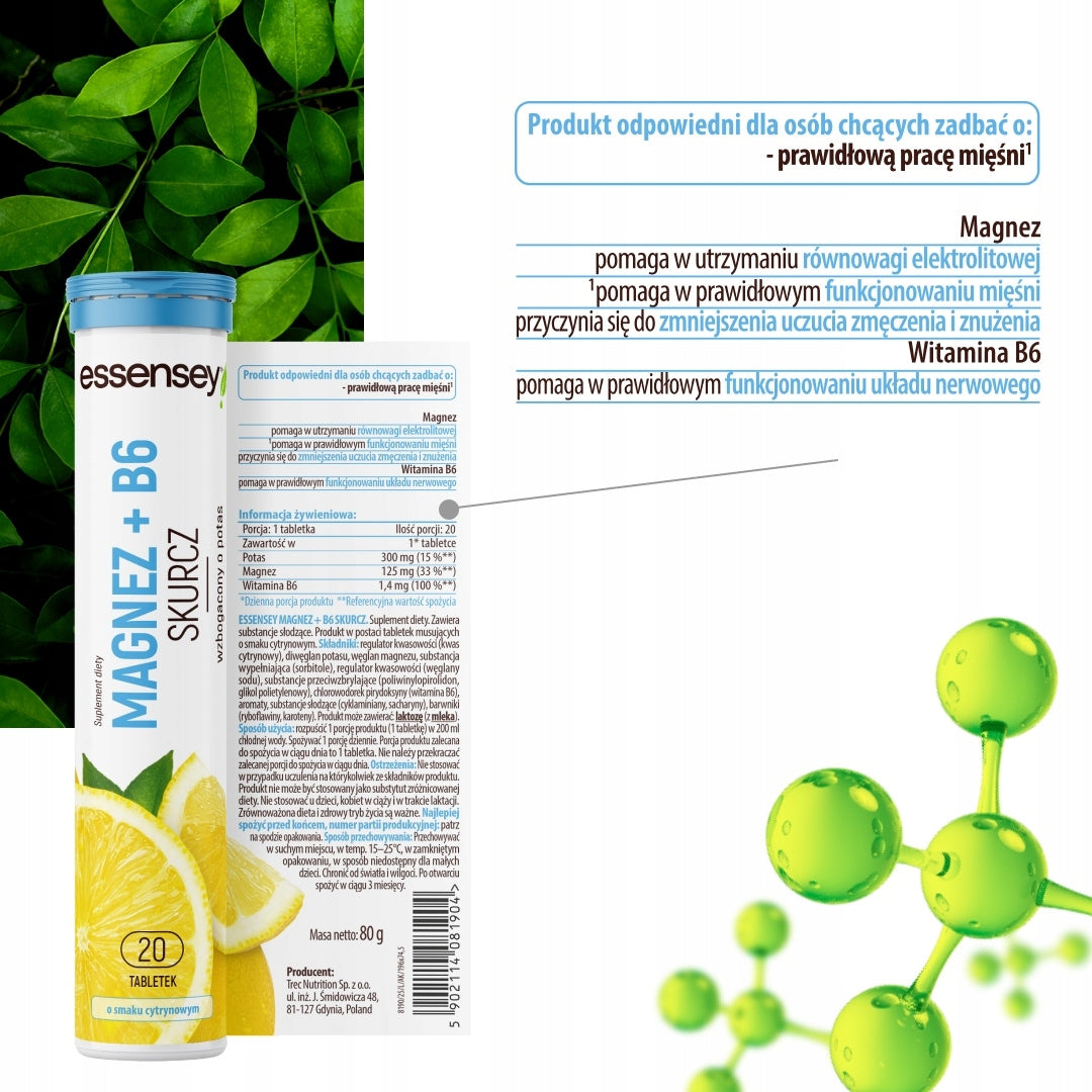 MAGNESIUM Shrink + Potassium + Vitamin B6 20 Pcs Effervescent Drinking Tablets Packaging status original