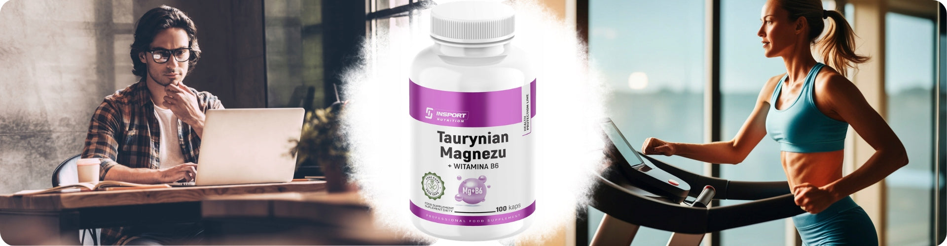 MAGNESIUM Taurate MAGNESIUM + B6 1600mg 100 kap Muscle spasms | INSPORT Manufacturer's flavor naturalny
