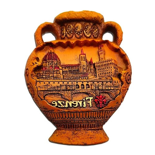 MAGNET 3D FLORENCE AMPHORA GIFT FOR TRAVELER TOURIST metal