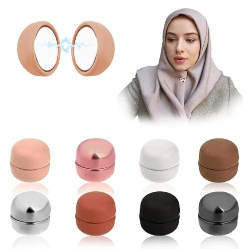 MAGNETIC BROOCHES HIJAB 8 PAIRS COLORFUL WITHOUT NEEDLES FOR WOMEN metal Brand no brand