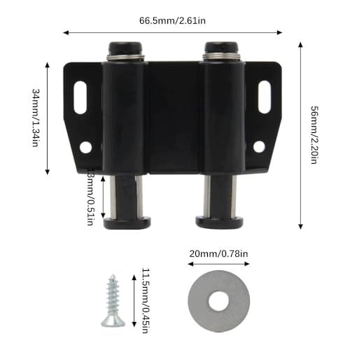 MAGNETIC DOOR CABINET LATCHES PUSH TO OPEN 4 PCS METAL STEEL Manufacturer code SWC5908201257047