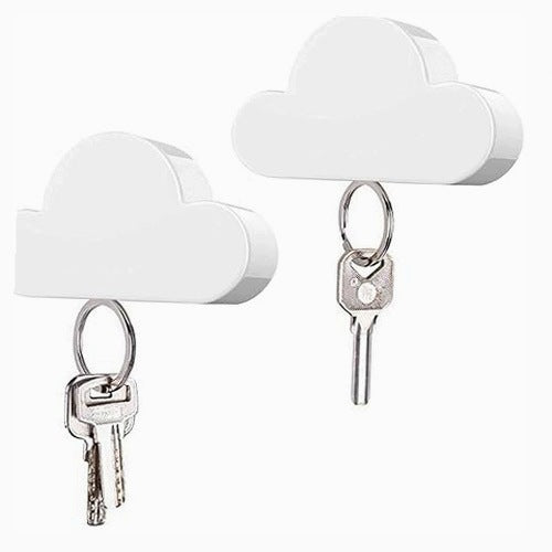MAGNETIC KEY HOLDER CLOUD WHITE SELF ADHESIVE 2 PCS STEEL