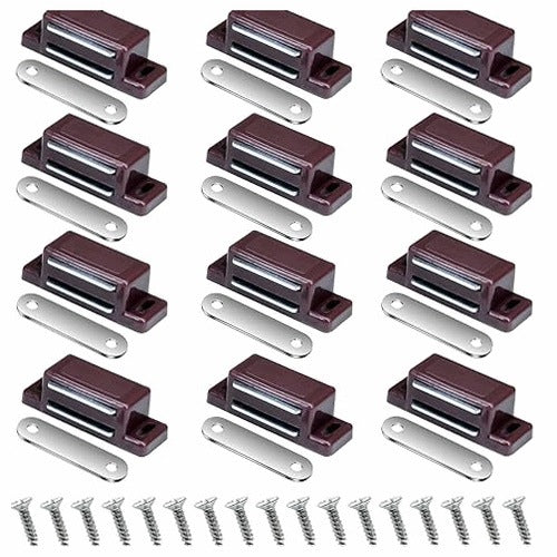 MAGNETIC LATCHES FOR DRAWER DOOR CABINETS WHITE SET OF 12 PCS STEEL