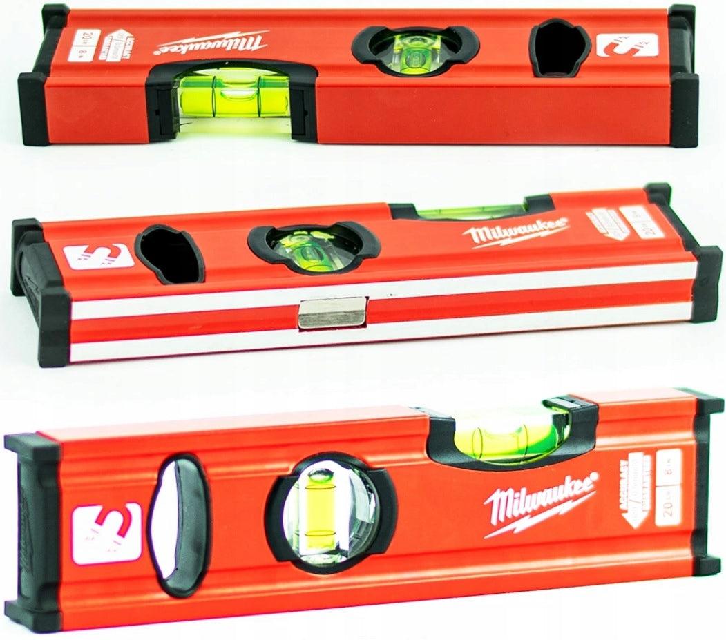 MAGNETIC LEVEL MILWAUKEE SLIM 20 CM TWO LIBELLE LIGHT DURABLE