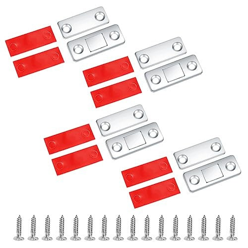 MAGNETIC LOCKS FOR CABINETS SELF ADHESIVE FURNITURE SET OF 8 PCS STEEL Brand no brand