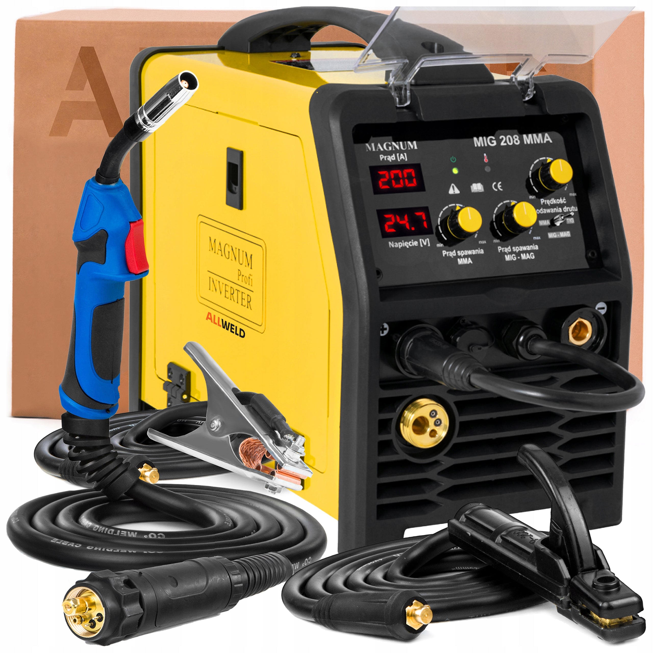 MAGNUM MIG 208 MMA 230V 200A TIG LIFT FLUX WELDING MACHINE FOR STEEL AND ALUMINIUM EAN (GTIN) 5907195564537