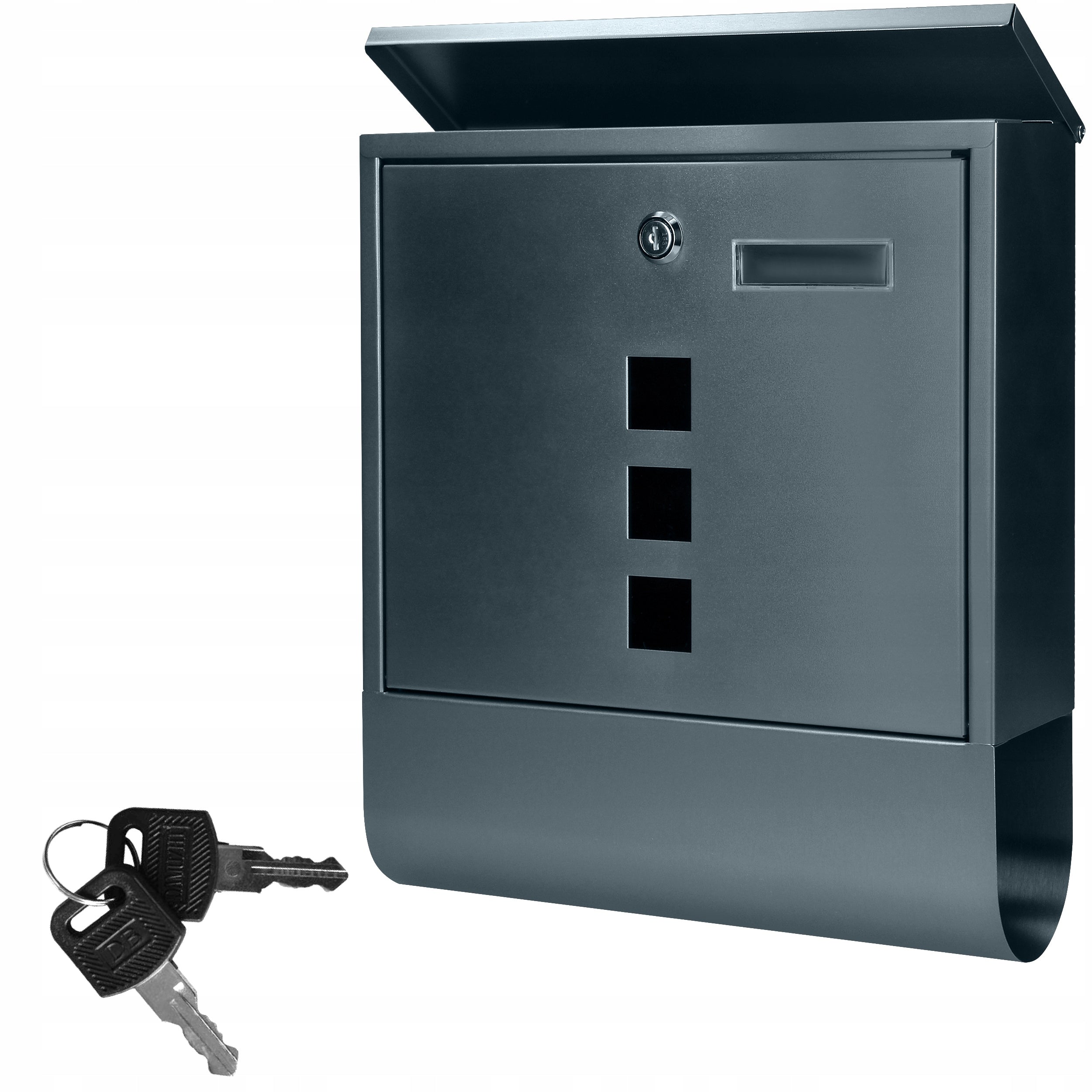 MAIL BOX FOR LETTERS MODERN MAIL VIEWER ANTHRACITE TUBE MAGAZINE CASE Brand Virone