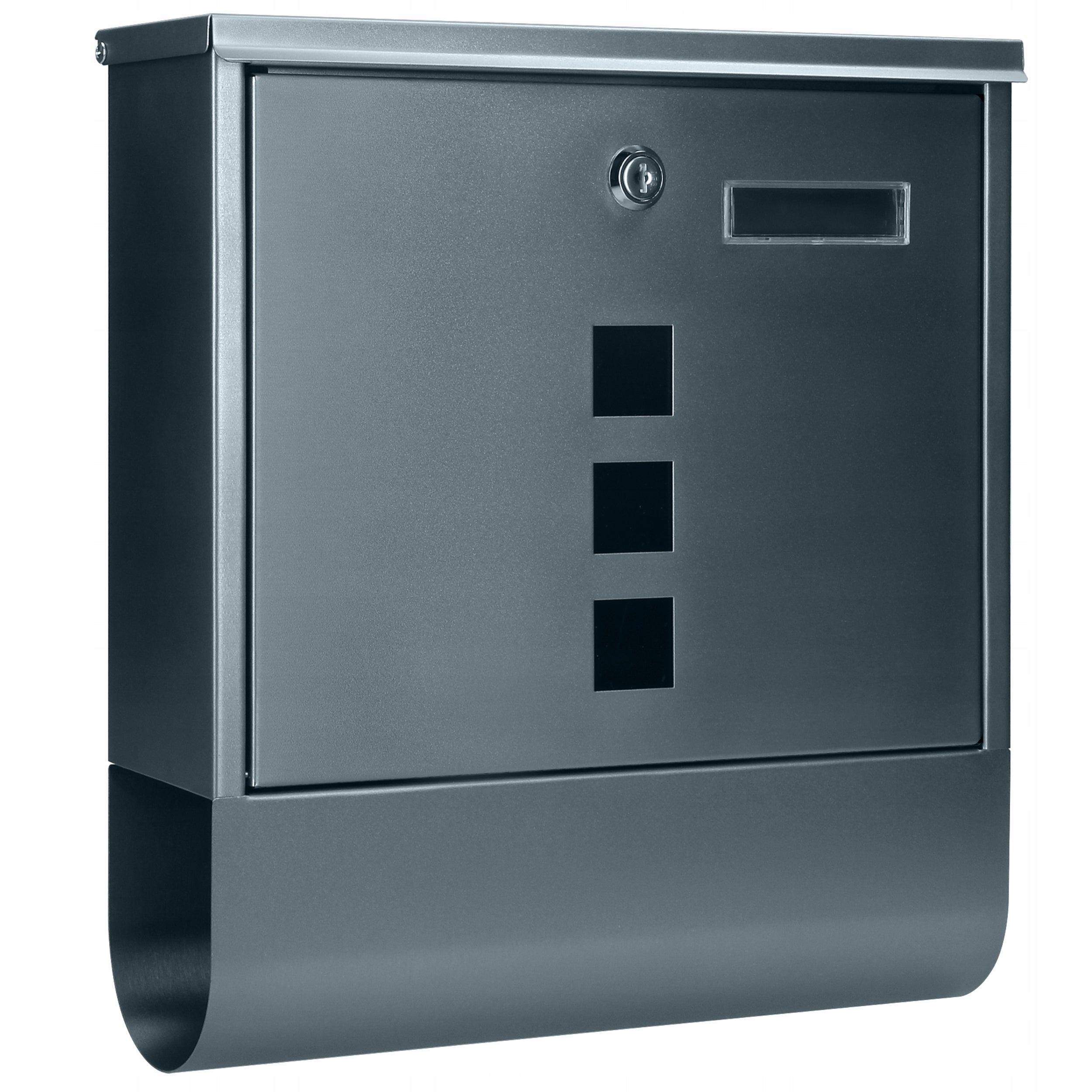 MAIL BOX FOR LETTERS MODERN MAIL VIEWER ANTHRACITE TUBE MAGAZINE CASE Product height 33.5 cm