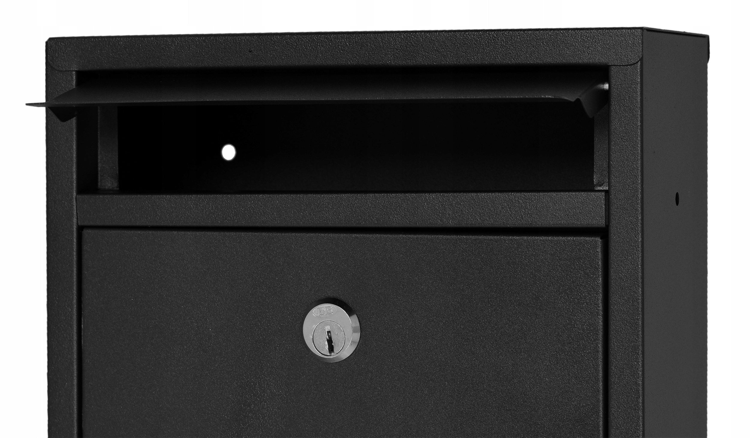 MAILBOX FOR LEAFLETS BLACK STEEL MAIL FOR FENCE HOUSE Product width 21.5 cm