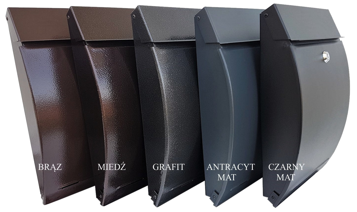 MAILBOX FOR LETTERS ANTHRACITE - COLORS - HOUSE NUMBER, STREET, INSCRIPTION (IN) Manufacturer code Wypukła Napis