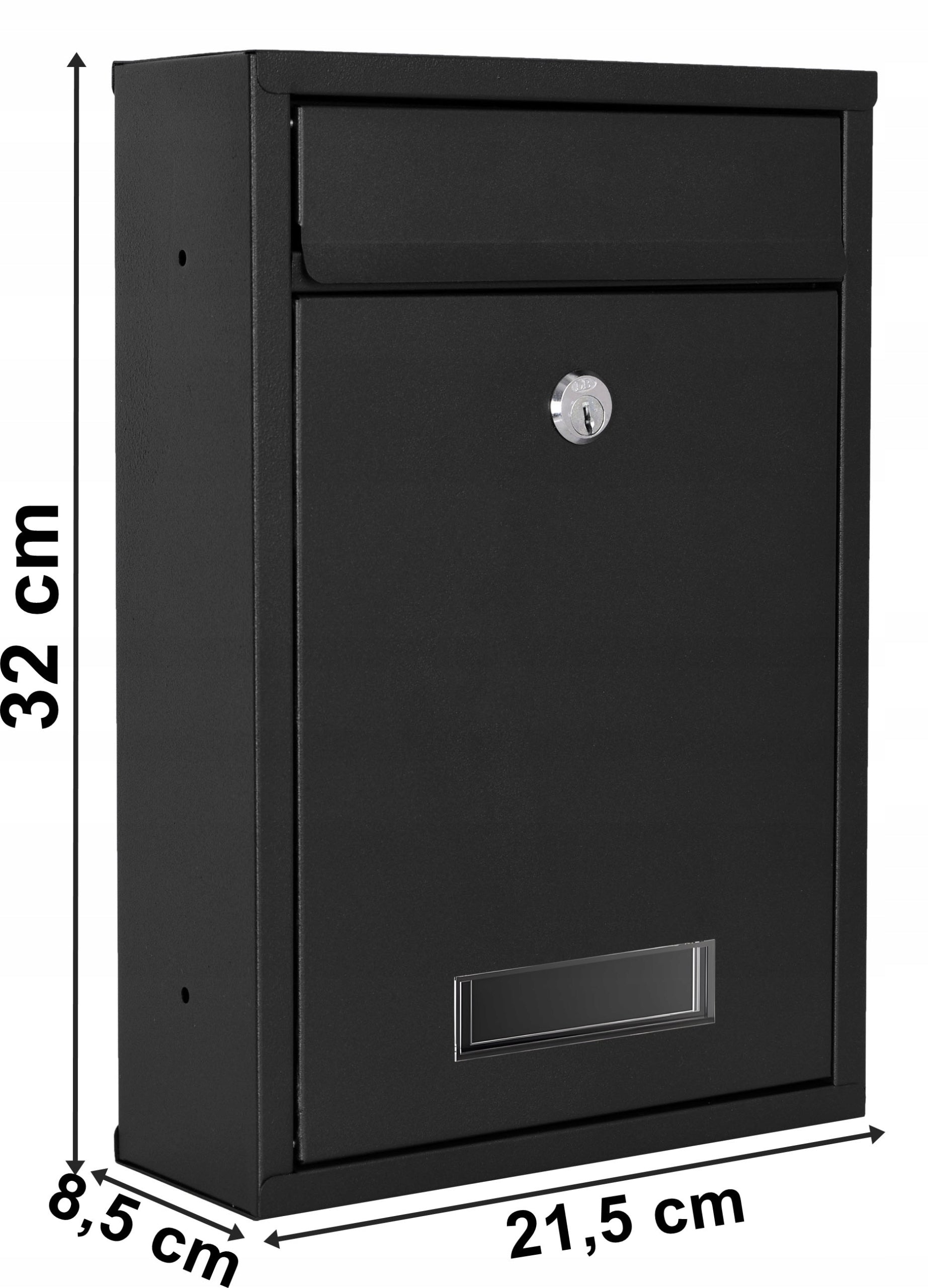 MAILBOX FOR LETTERS MAIL FENCE BLACK WITH HOUSE NUMBER ADDRESS Color black