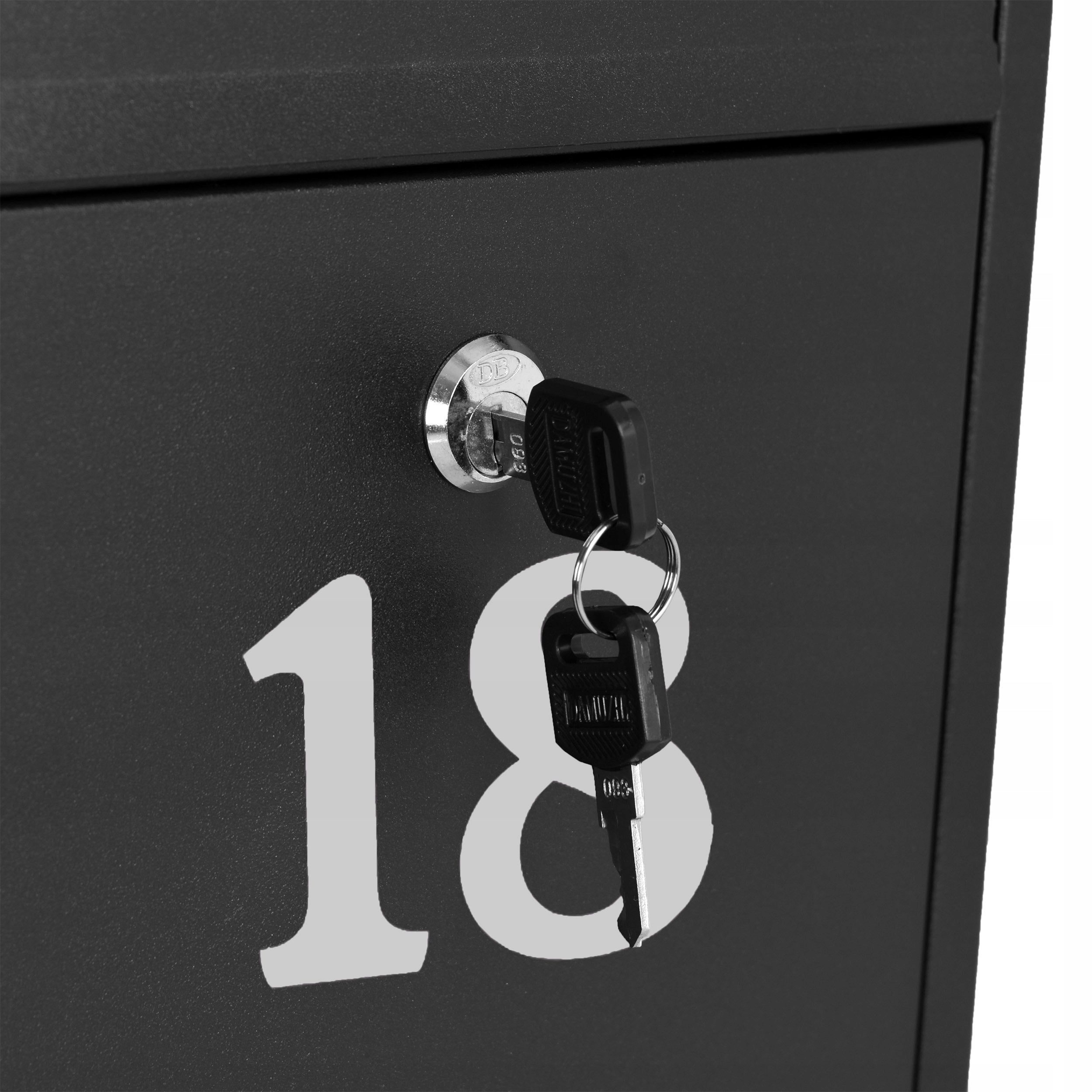 MAILBOX FOR LETTERS MAIL FENCE BLACK WITH HOUSE NUMBER ADDRESS Product depth 8.5 cm