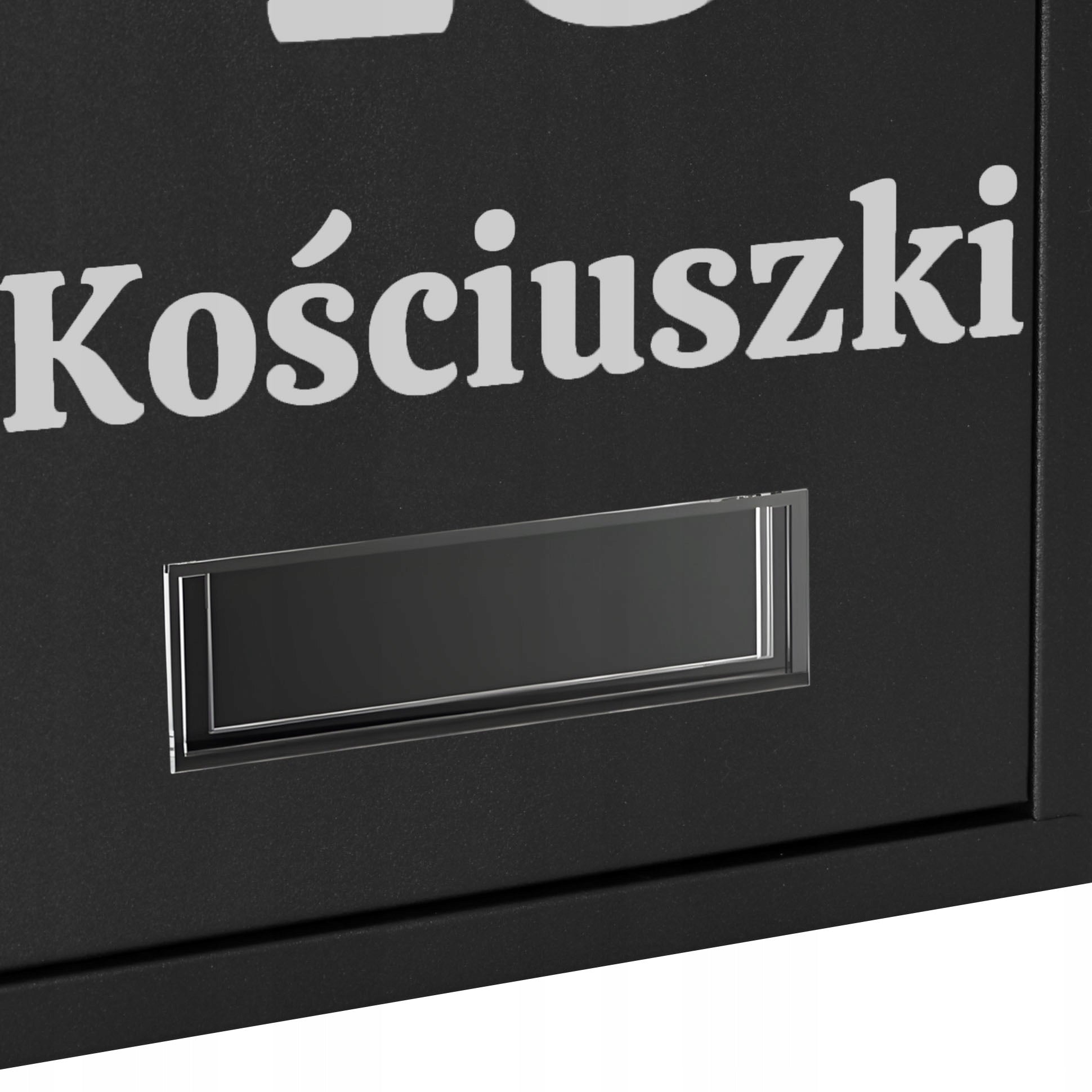 MAILBOX FOR LETTERS MAIL FENCE BLACK WITH HOUSE NUMBER ADDRESS Product width 21.5 cm