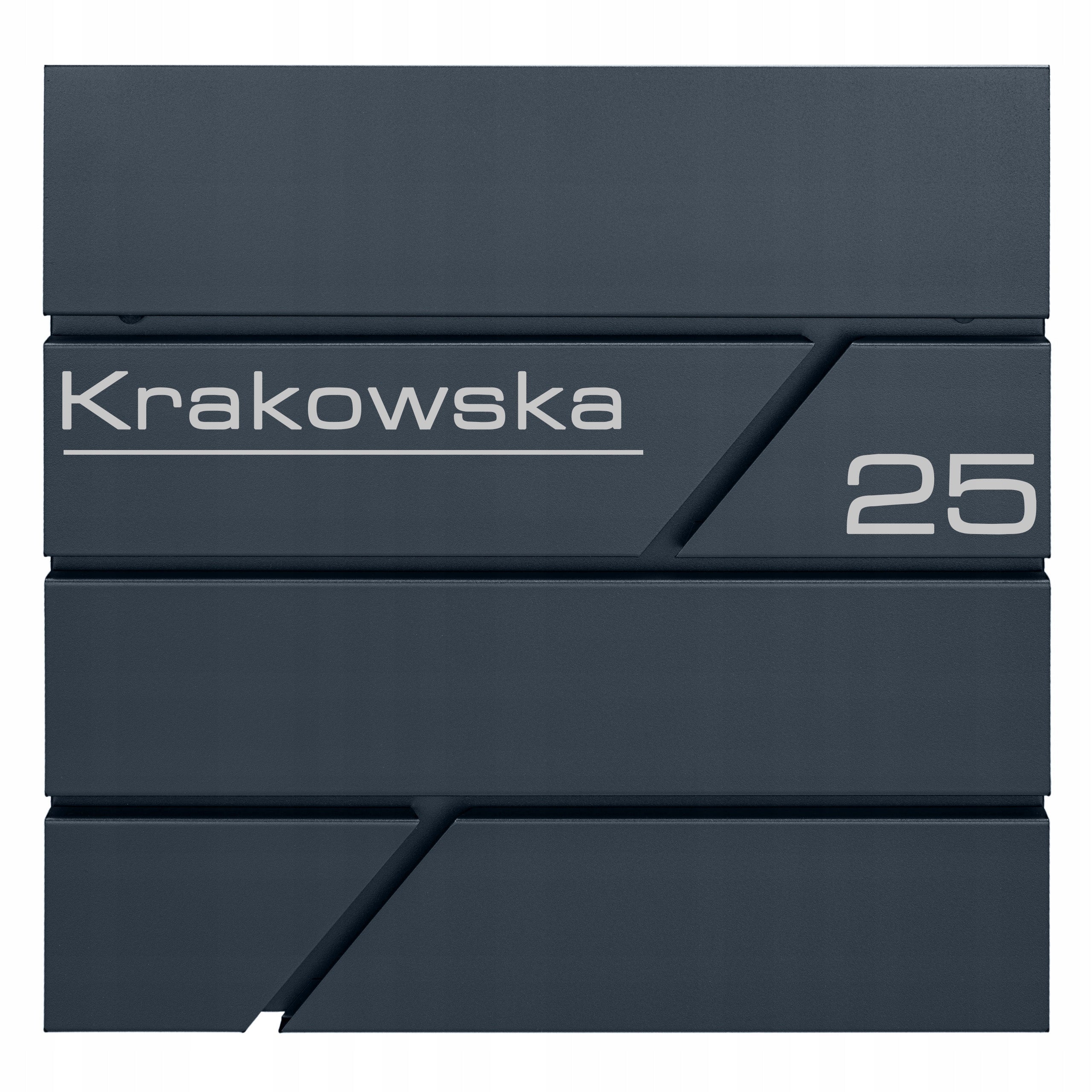 MAILBOX FOR LETTERS MAIL NEWSPAPERS MODERN ANTHRACITE + ADDRESS INSTRUCTION Product height 37 cm