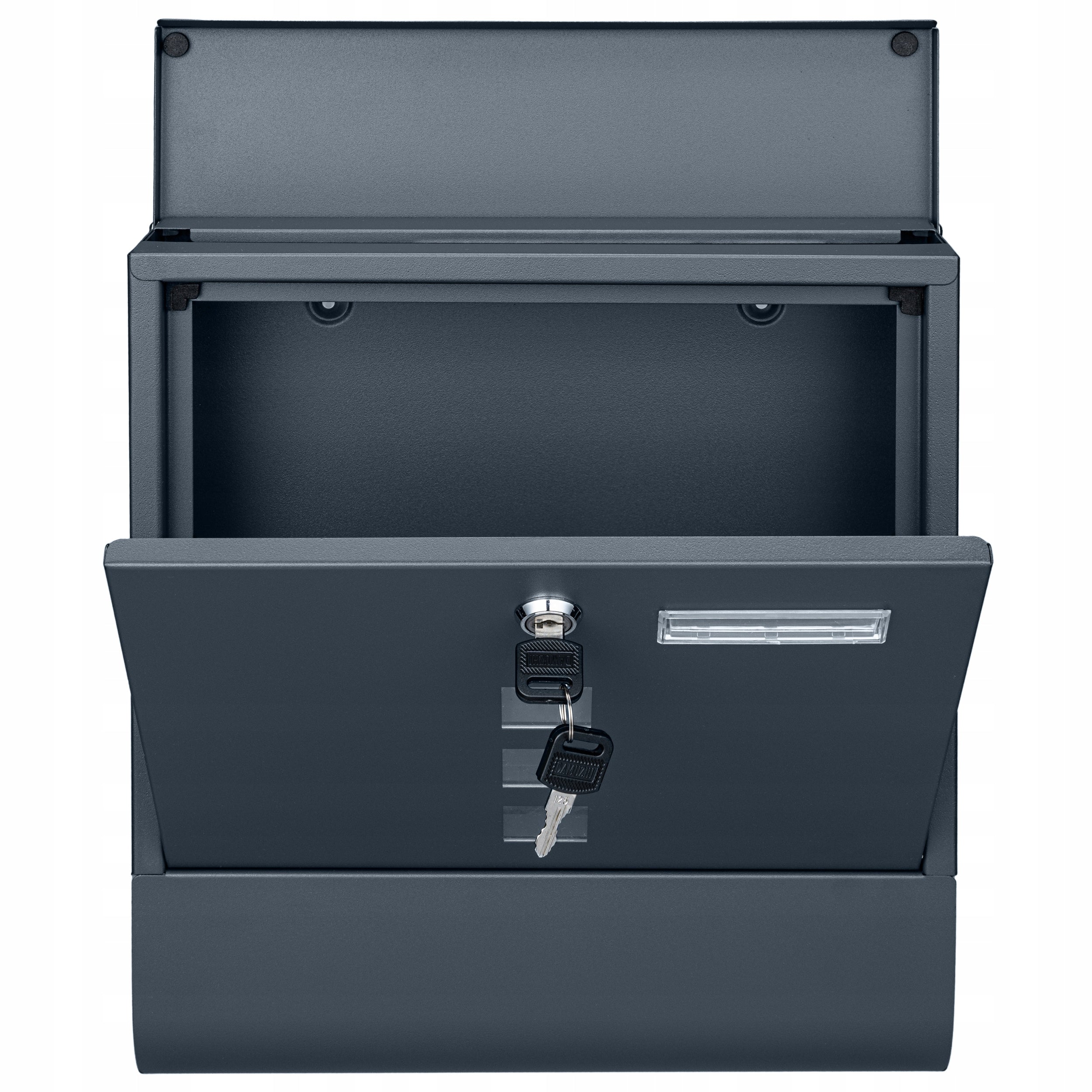 MAILBOX FOR LETTERS MAIL NEWSPAPERS TUBE VIEWER MODERN ANTHRACITE Brand M-TEC