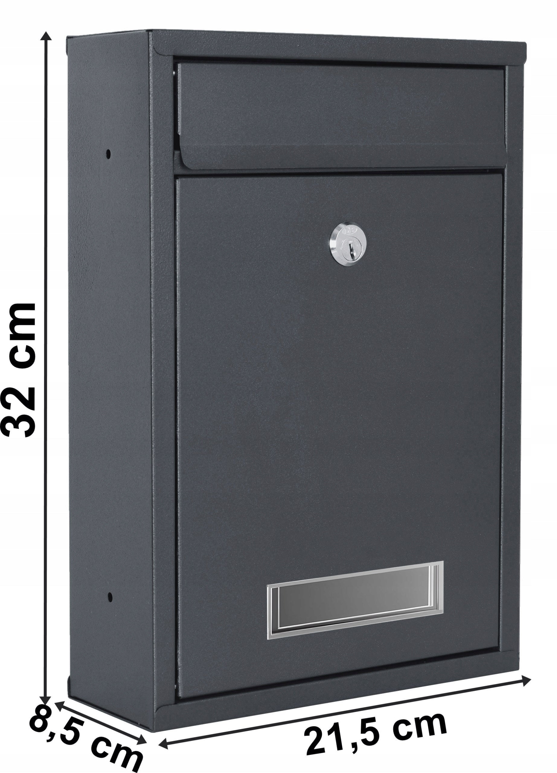 MAILBOX FOR LETTERS MAIL WITH HOUSE NUMBER STREET NAME INSCRIPTION ANTHRACITE Brand Gockowiak