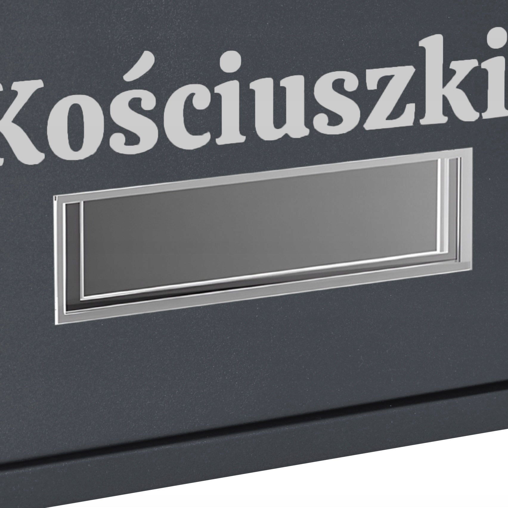 MAILBOX FOR LETTERS MAIL WITH HOUSE NUMBER STREET NAME INSCRIPTION ANTHRACITE Product width 21.5 cm