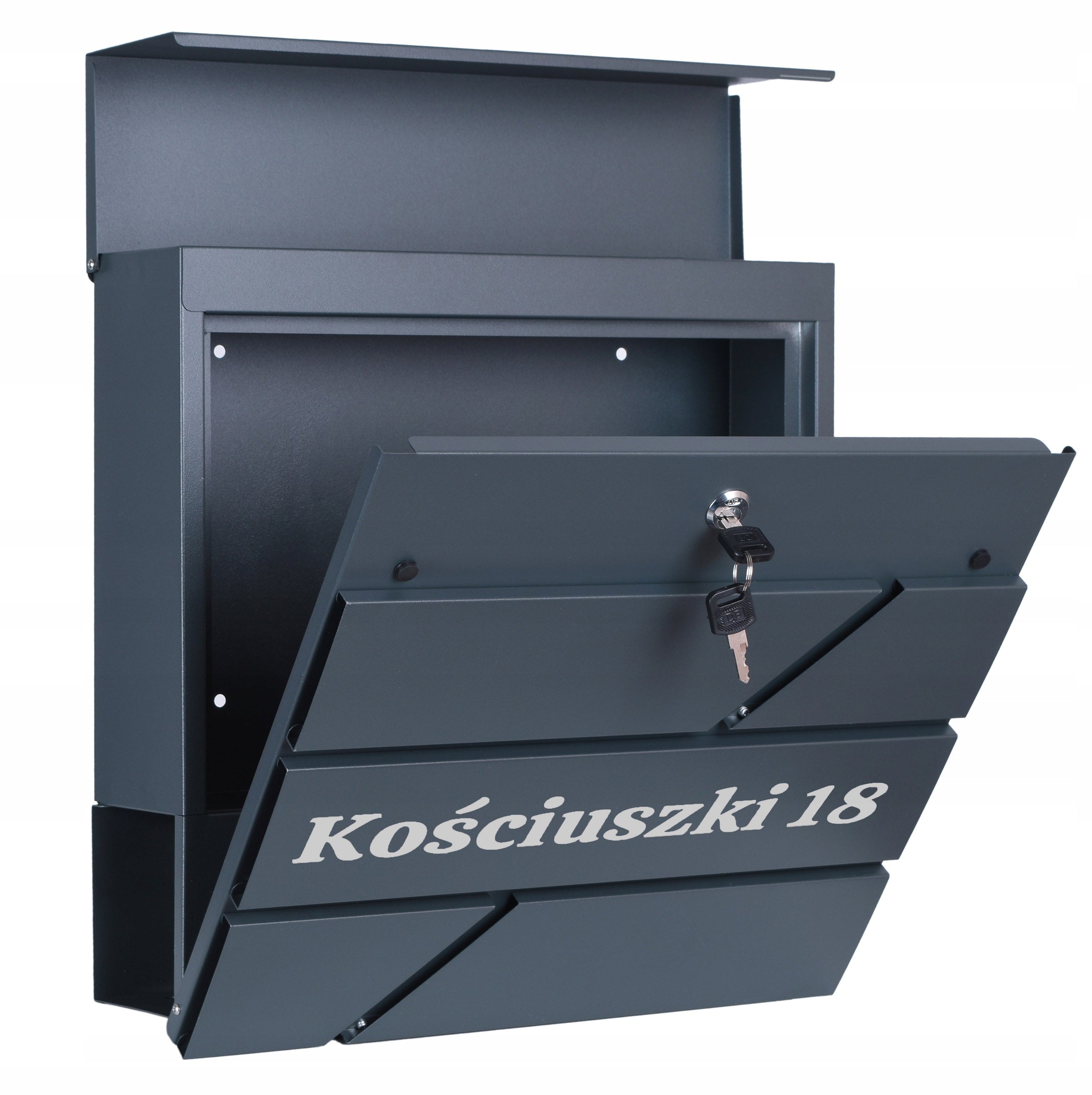 MAILBOX FOR LETTERS MAIL WITH NEWSPAPER HOUSE NUMBER STREET NAME Brand Gockowiak