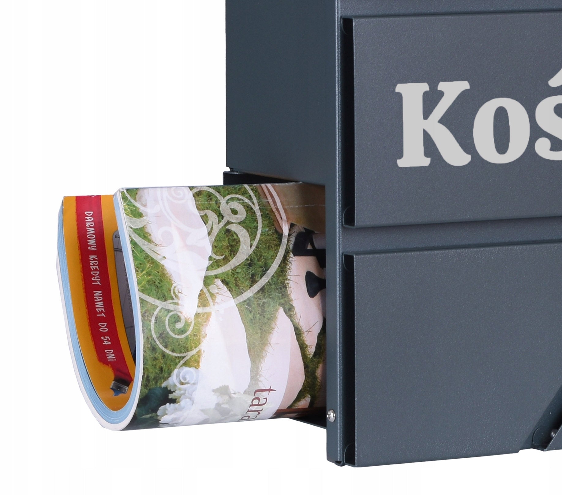 MAILBOX FOR LETTERS MAIL WITH NEWSPAPER HOUSE NUMBER STREET NAME Product width 37 cm
