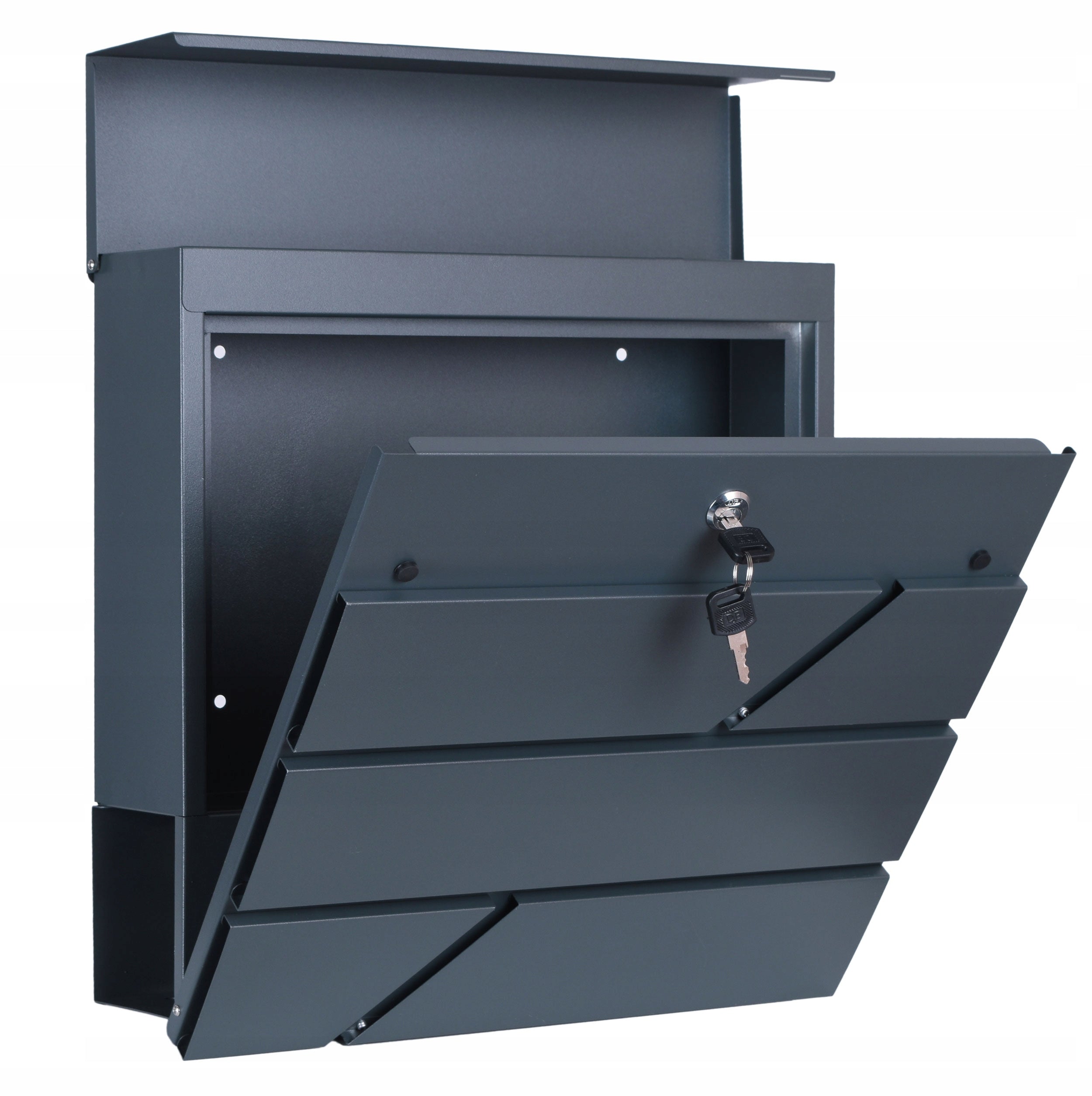 MAILBOX FOR LETTERS NEWSPAPER STEEL MOUNTING KIT Product height 37 cm