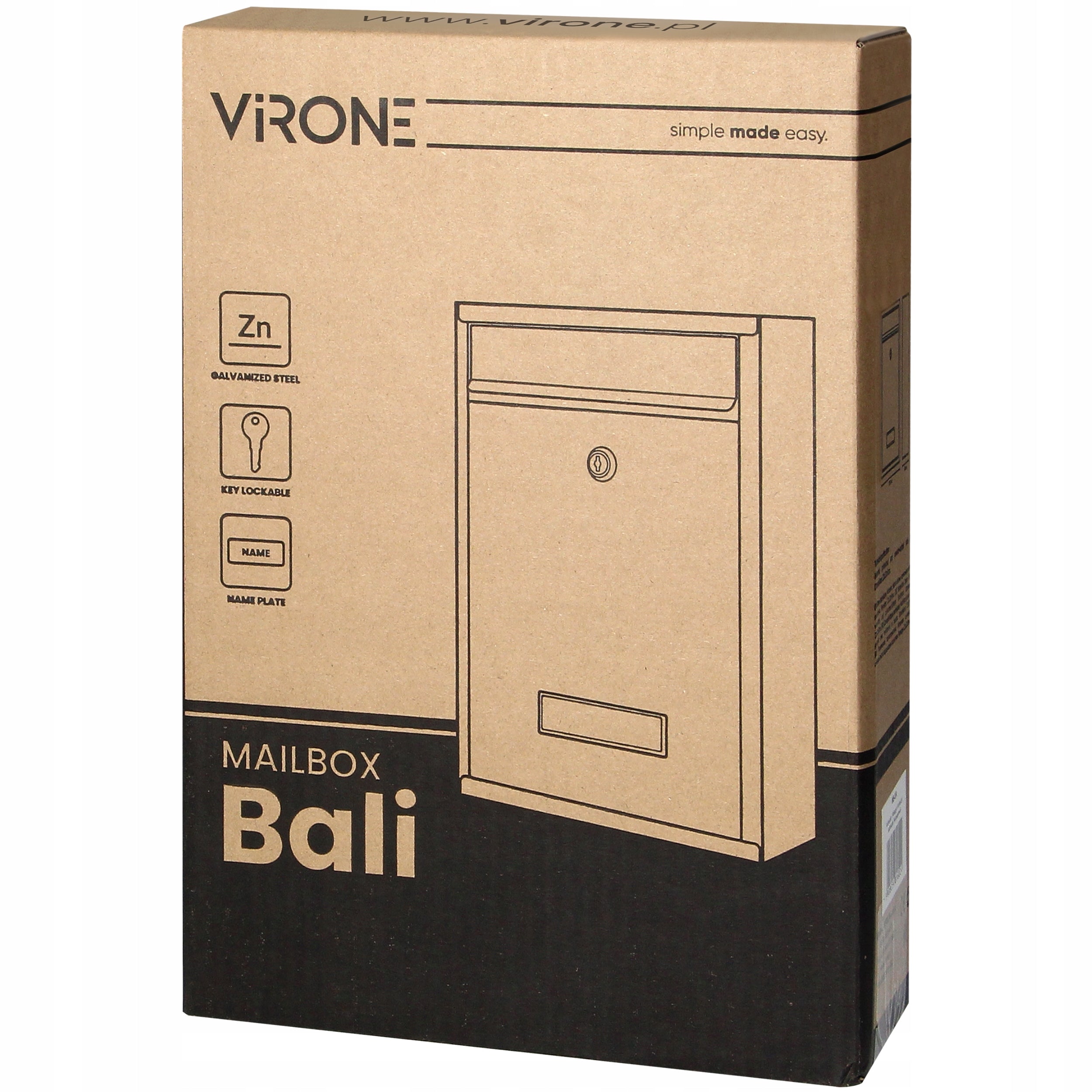 MAILBOX Post Office Newspaper Viewfinder Black Modern for Home Manufacturer code MB-3/B