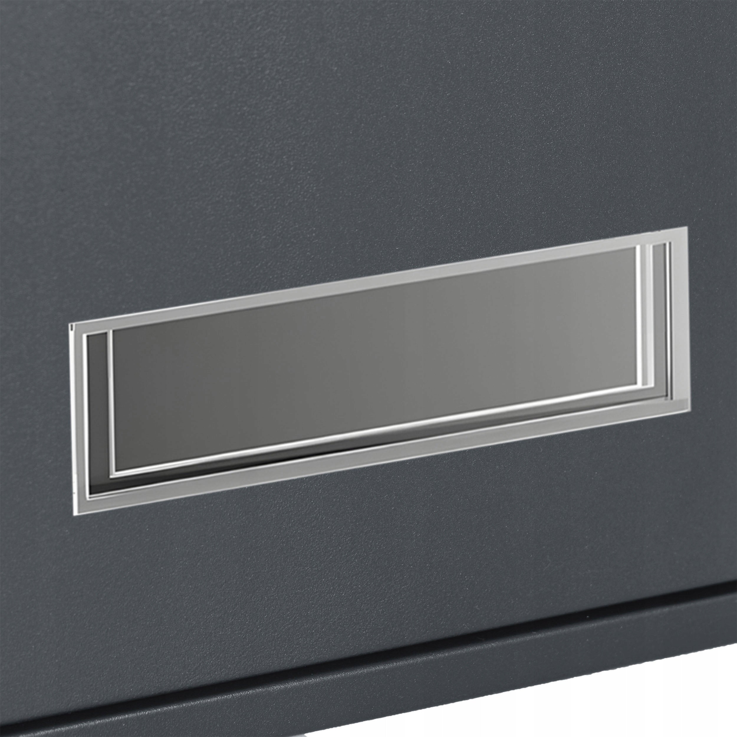 MAILBOX STEEL ANTHRACITE WITH KEY WITH WINDOW Product height 32 cm