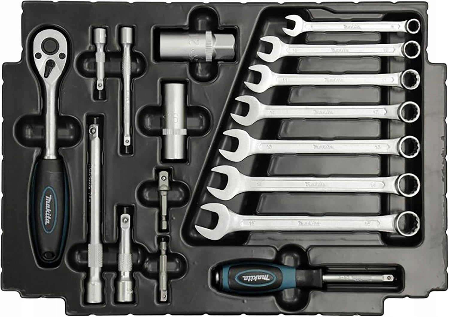 MAKITA SET OF HAND TOOLS 120 ELEMENTS BLACK BLUE SET PRO Product weight with unit packaging 5 kg