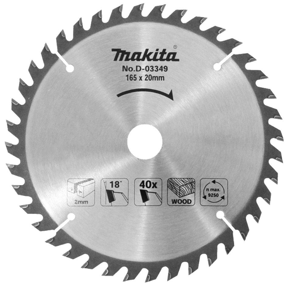MAKITA Wood disc for furniture boards 165x20 40 Teeth HM D-03349 SP6000J Packaging status original
